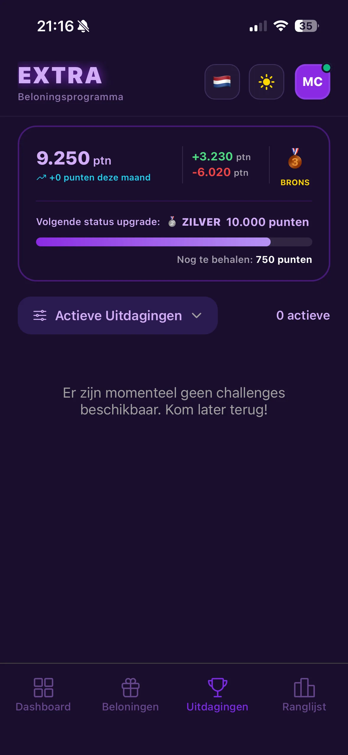 EXTRA app โ active challenges